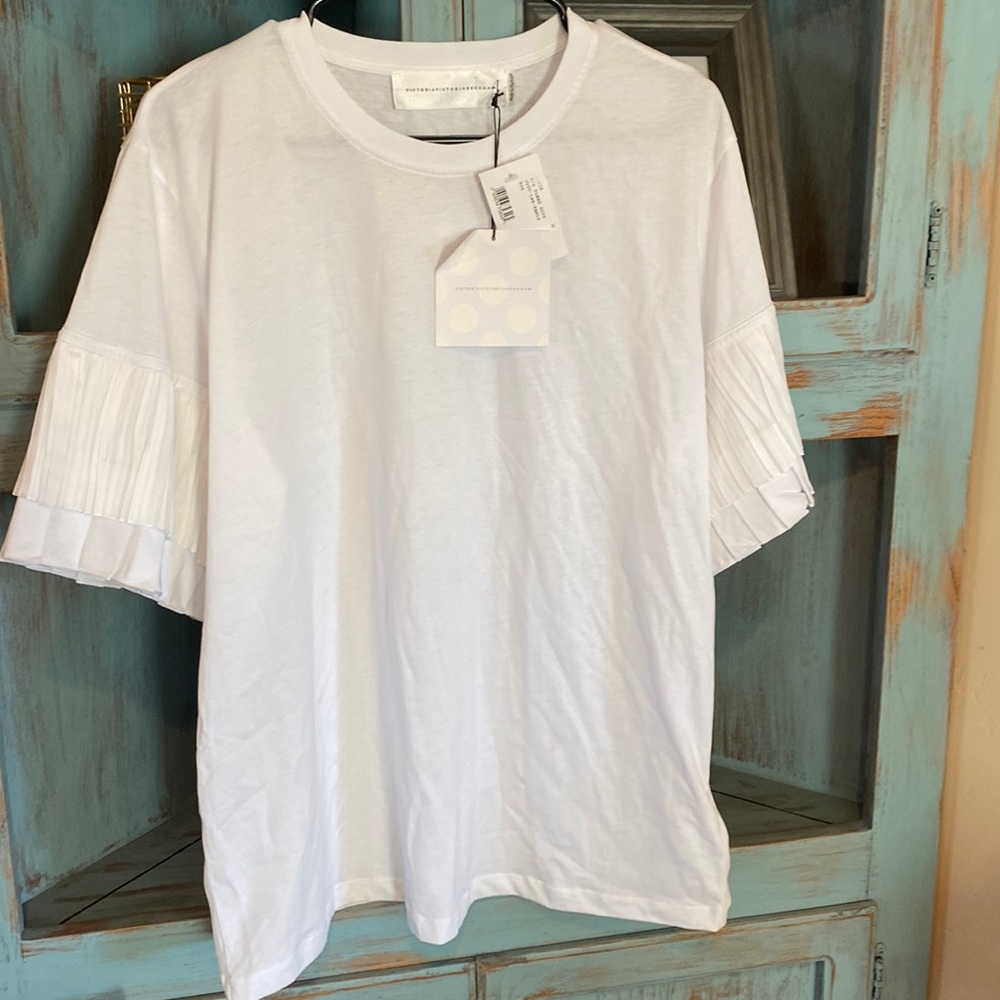 Victoria Beckham White Short Sleeve Tee